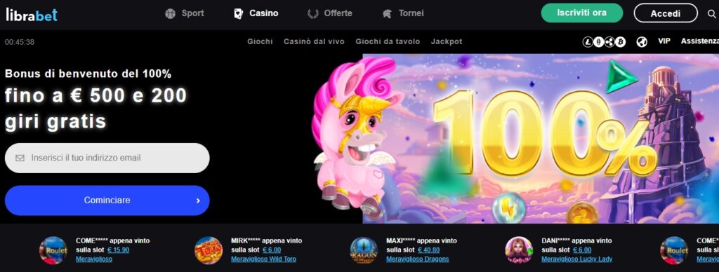 LibraBet casino screen 1