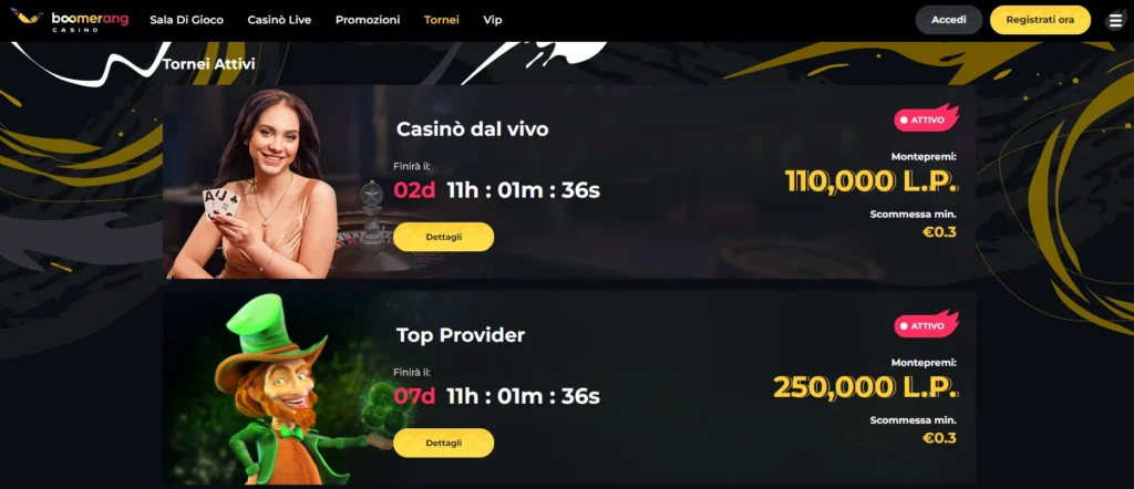 Casinò online sicuro Boomerang è al 5° posto tra i giocatori italiani