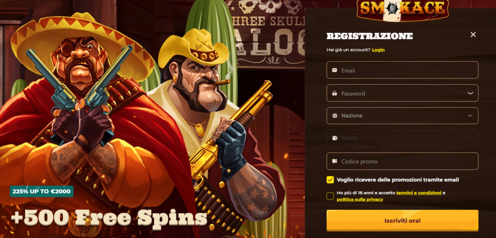 Smokace Casino Registrazione